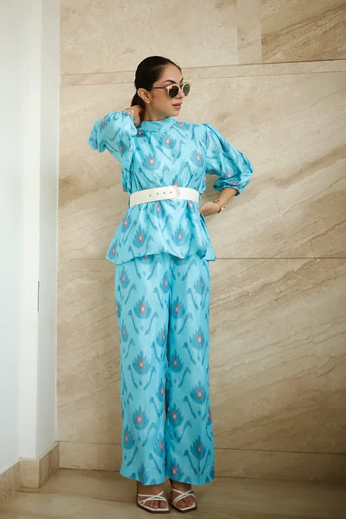 Miley Blue Ikkat Coord